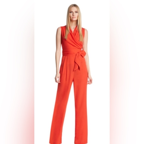 Robert Rodriguez Red Wide Leg Belted Jumpsuit - Picture 10 of 10